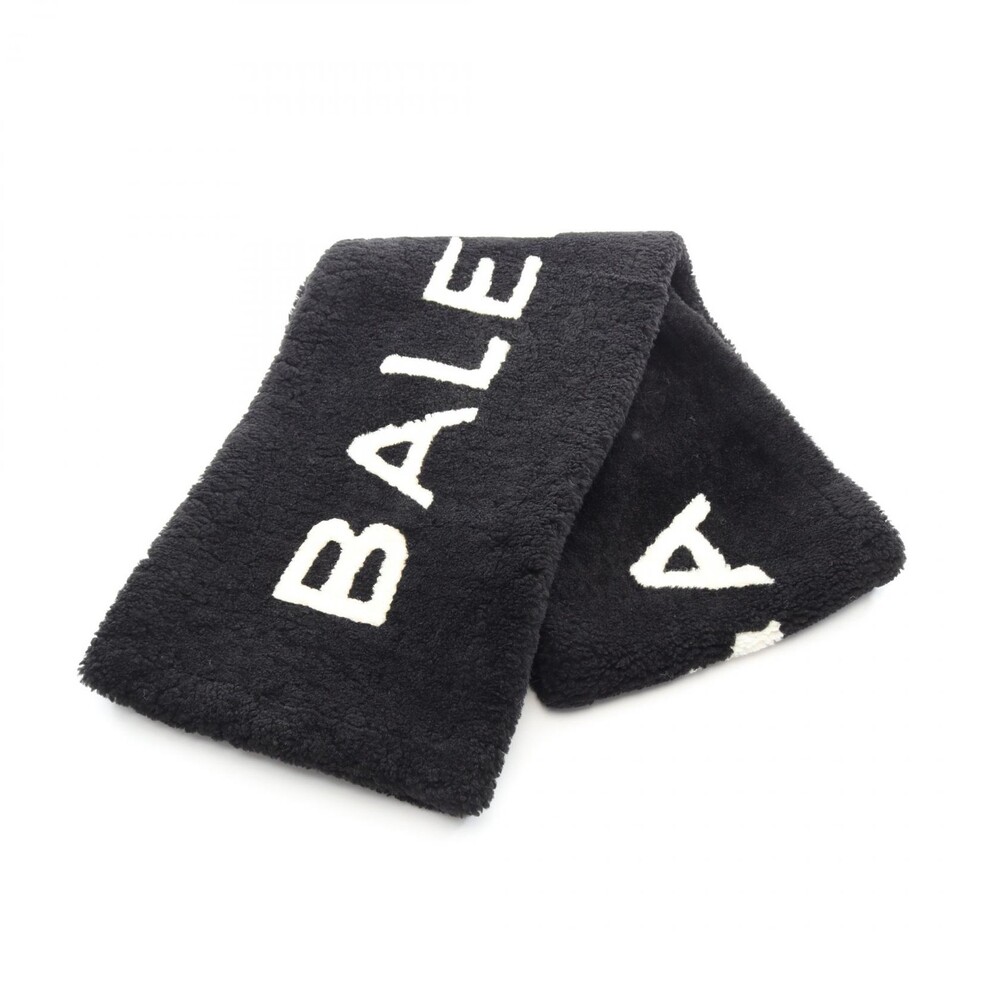 Balenciaga Logo Scarf Mouton Black #361541B73B